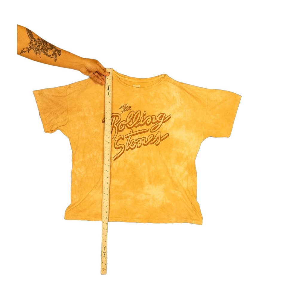 Tailgate Rolling Stones Graphic Tee Womens XL Yellow Good Tie Dye Band Shirt